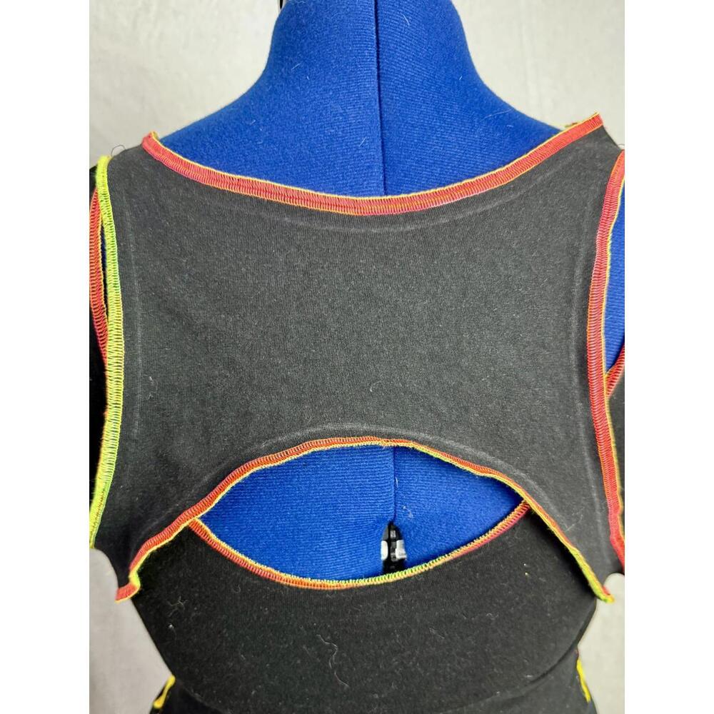 empyre sunflower cut out tank upcycled franken stitched crop top‎ bright yellow - Picture 4 of 4